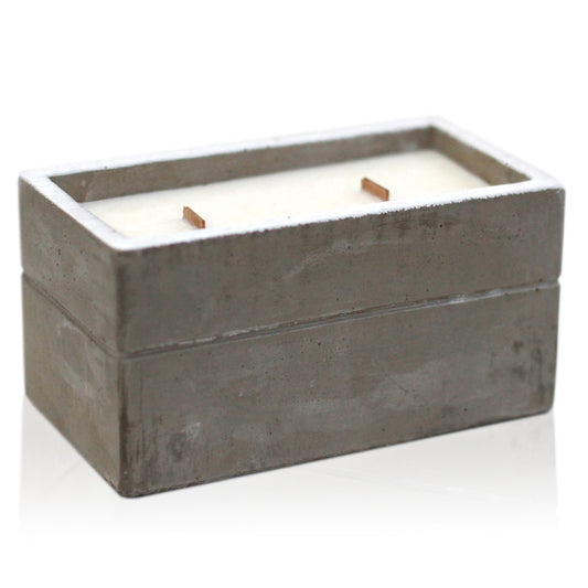 Concrete Wooden Wick Candle - Clove & Dark Sandal Wood