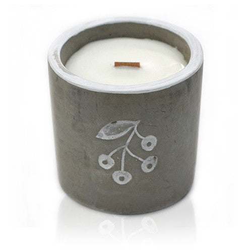 Concrete Wooden Wick Candle - Juniper & Sweet Gin