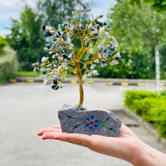 Moss Agate Indian Gemstone Tree