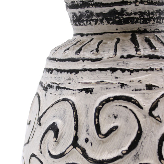 Swirl Patterned Cream Vase From Lombok