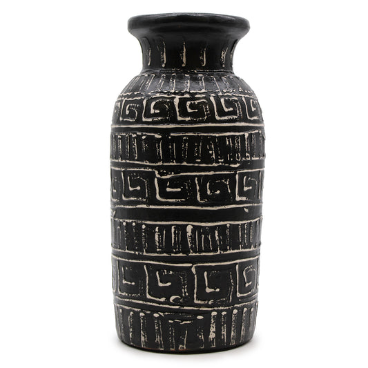 Greek Swirl Patterned Chocolate Vase From Lombok