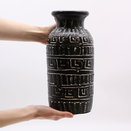 Greek Swirl Patterned Chocolate Vase From Lombok