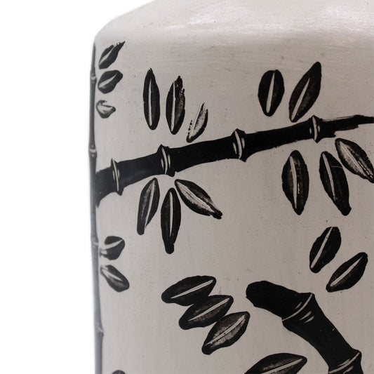 Bamboo Motif Cylinder Vase From Lombok