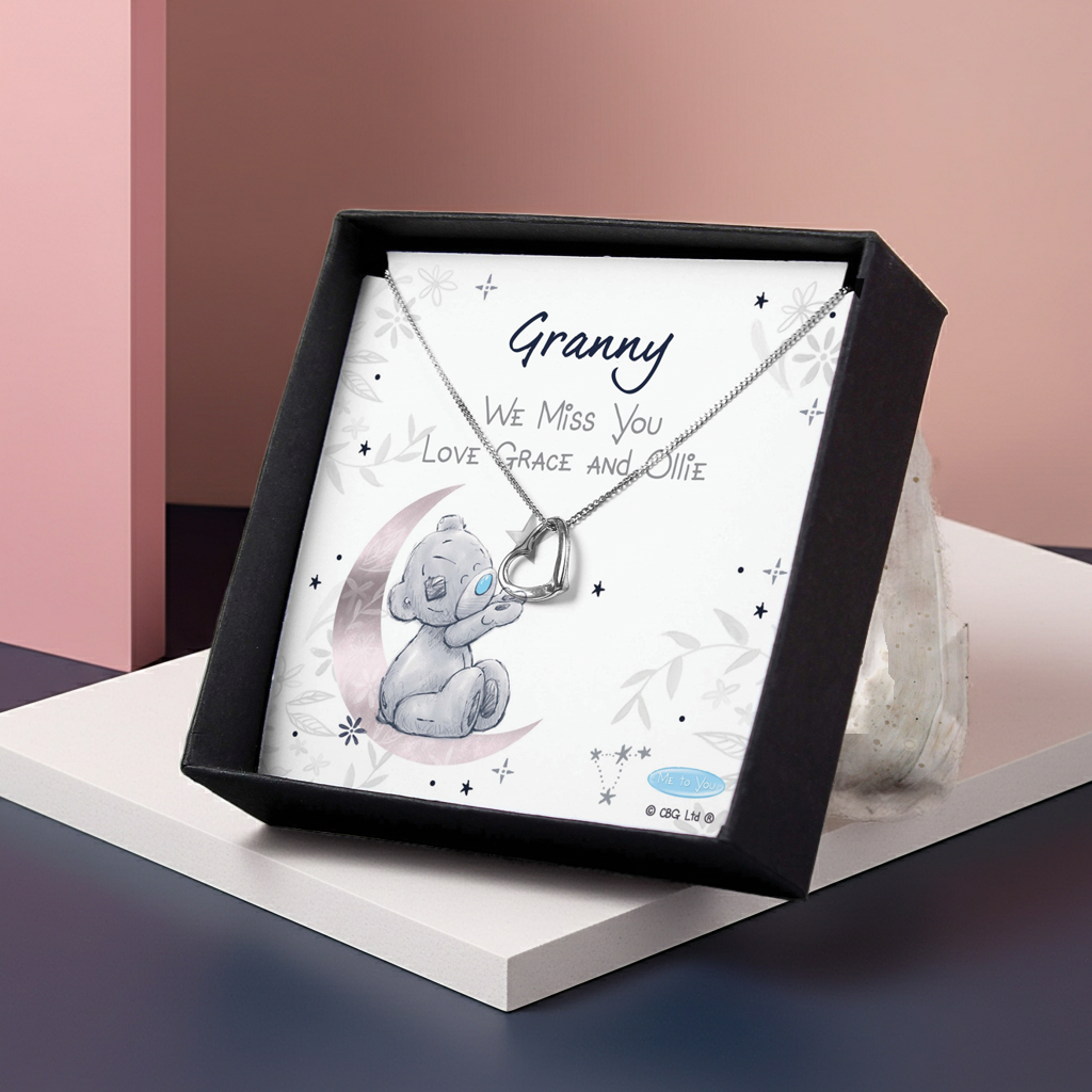 Personalised Me To You Moon & Stars Necklace | Engraved Gift Box for Birthdays & Mother’s Day - Artfully Curated Creations and identify whats in the image