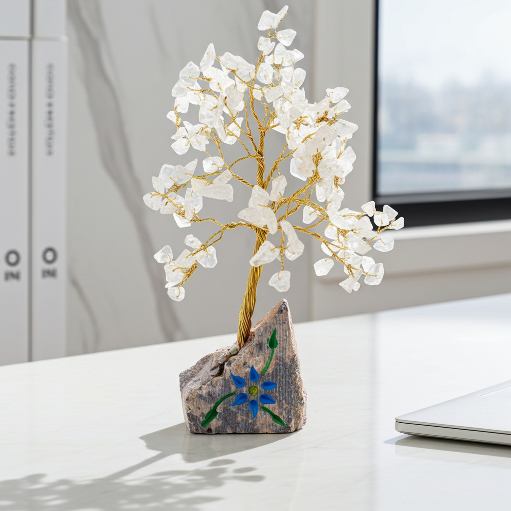 Rock Crystal Indian Gemstone Tree - Artfully Curated Creations and identify whats in the image