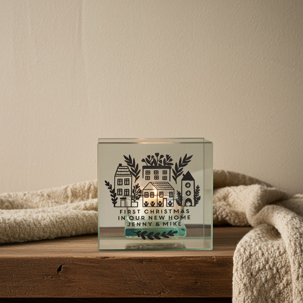 Personalised Mirrored Glass Tealight Holder | Custom Home Décor Gift - Artfully Curated Creations and identify whats in the image