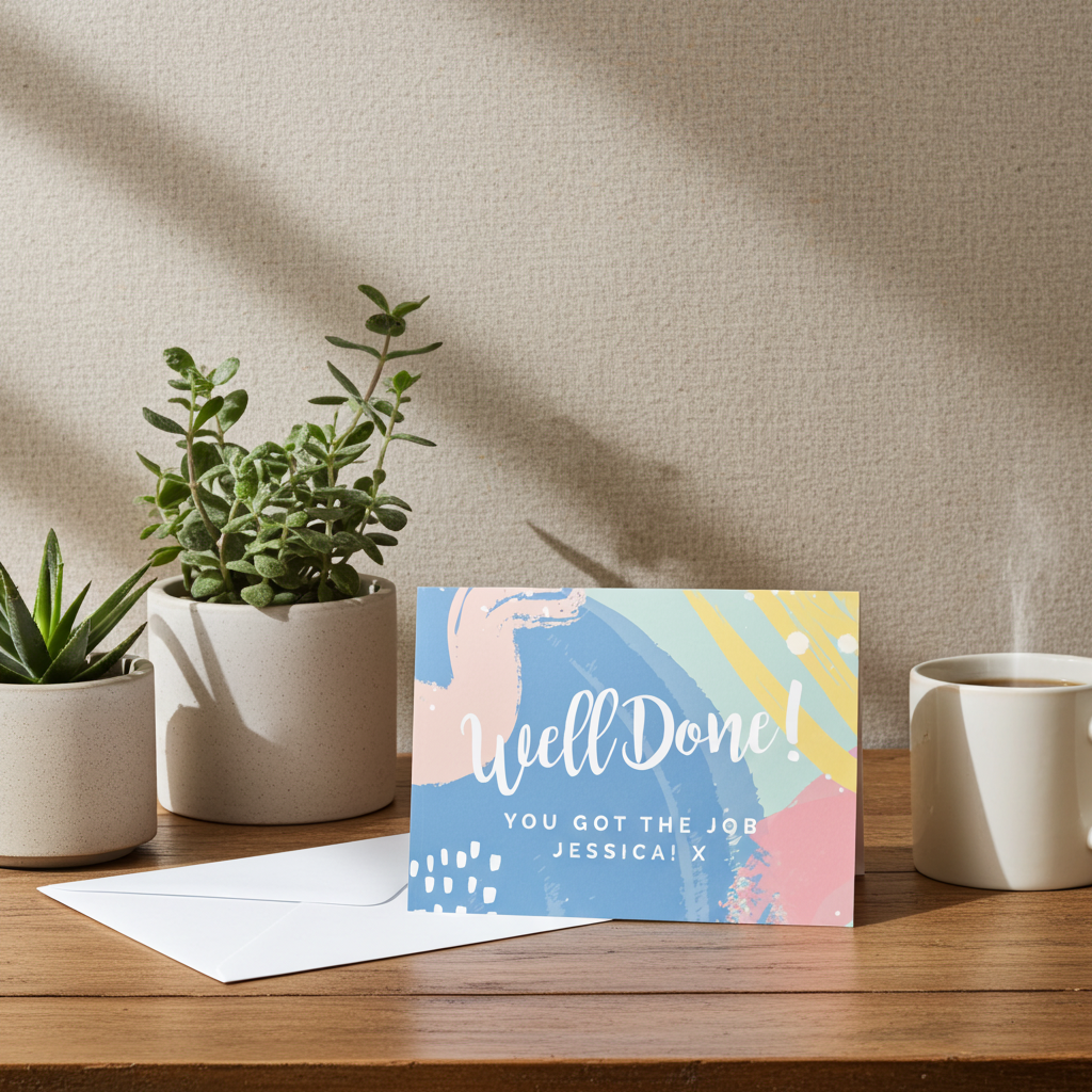 Personalised “Well Done!” Card | A Bright & Fun Way to Celebrate Their Success - Artfully Curated Creations and identify whats in the image