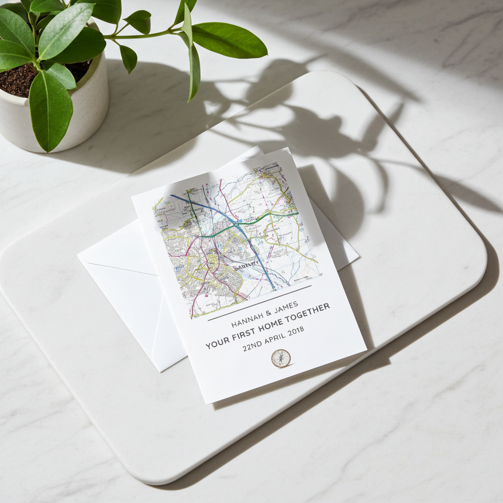 Personalised Present Day Map Message Card | A Unique Way to Celebrate Any Occasion - Artfully Curated Creations and identify whats in the image