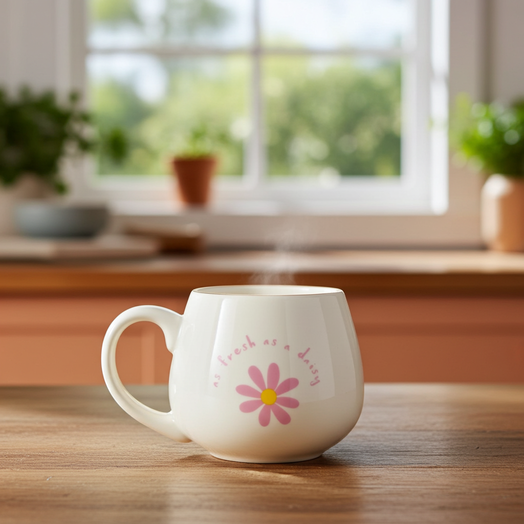 ‘As Fresh as a Daisy’ Mug | 500ml New Bone China Mug | Spring Floral Gift | Mother’s Day & Birthday Present
