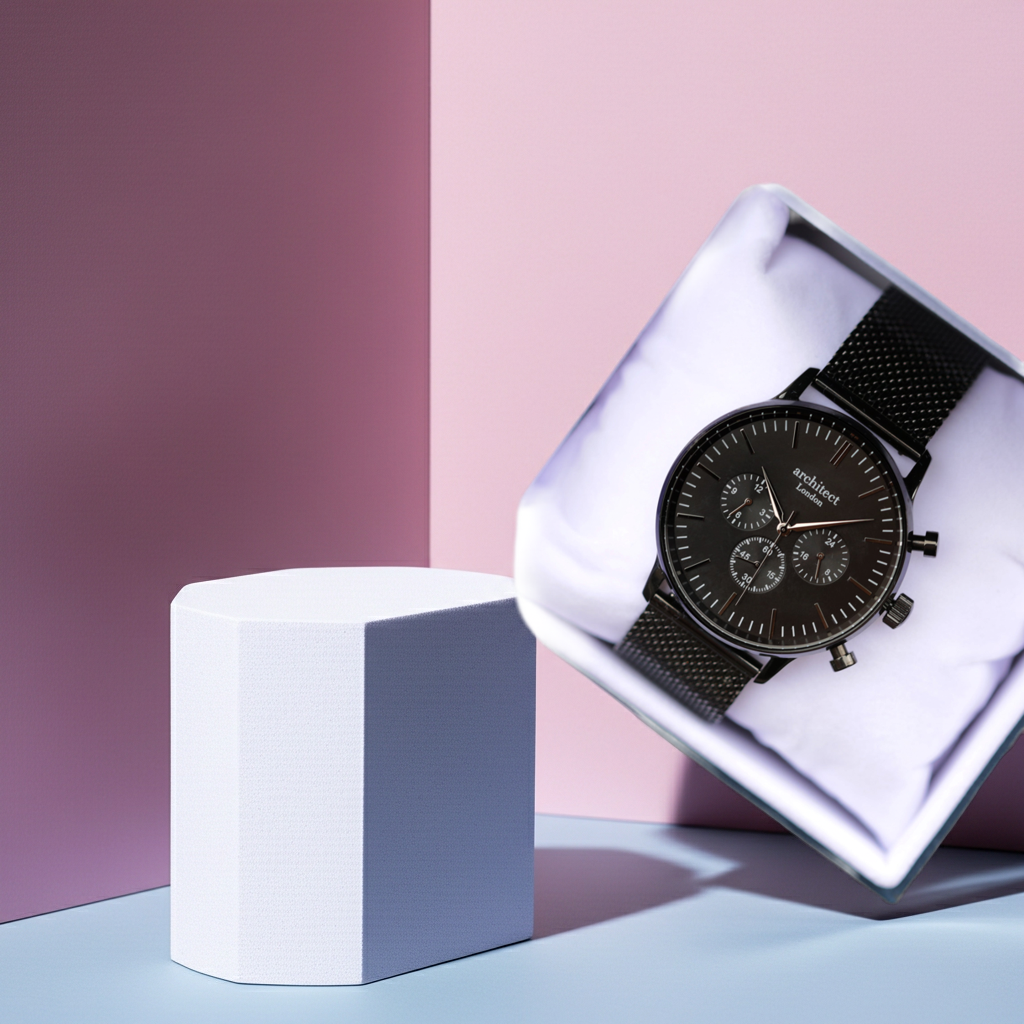 Personalised Men's Motivator Luxury Handcrafted Watch By Architect London | Modern Font Engraving | A Personal Gift