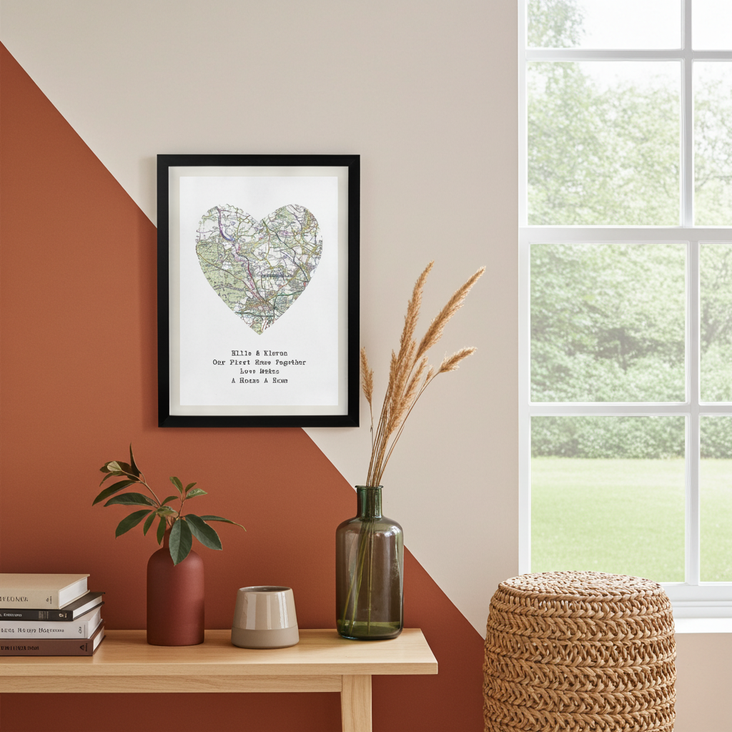 Personalised Present Day Map Framed Print | A Meaningful Gift for Any Occasion