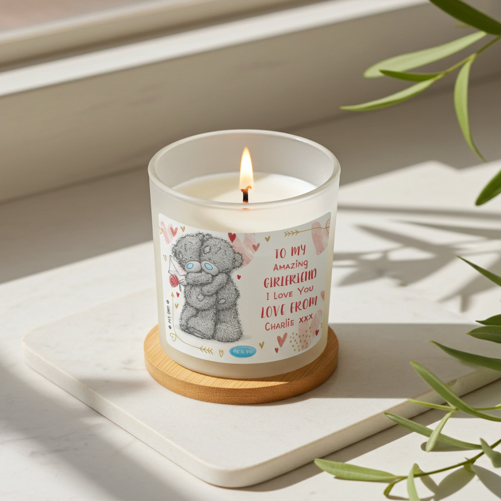 Personalised Vanilla Scented Candle | Custom 6 Line Message Gift - Artfully Curated Creations and identify whats in the image