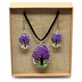 Pressed Flower Tree Of Life Jewellery Set