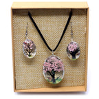 Pressed Flower Tree Of Life Jewellery Set