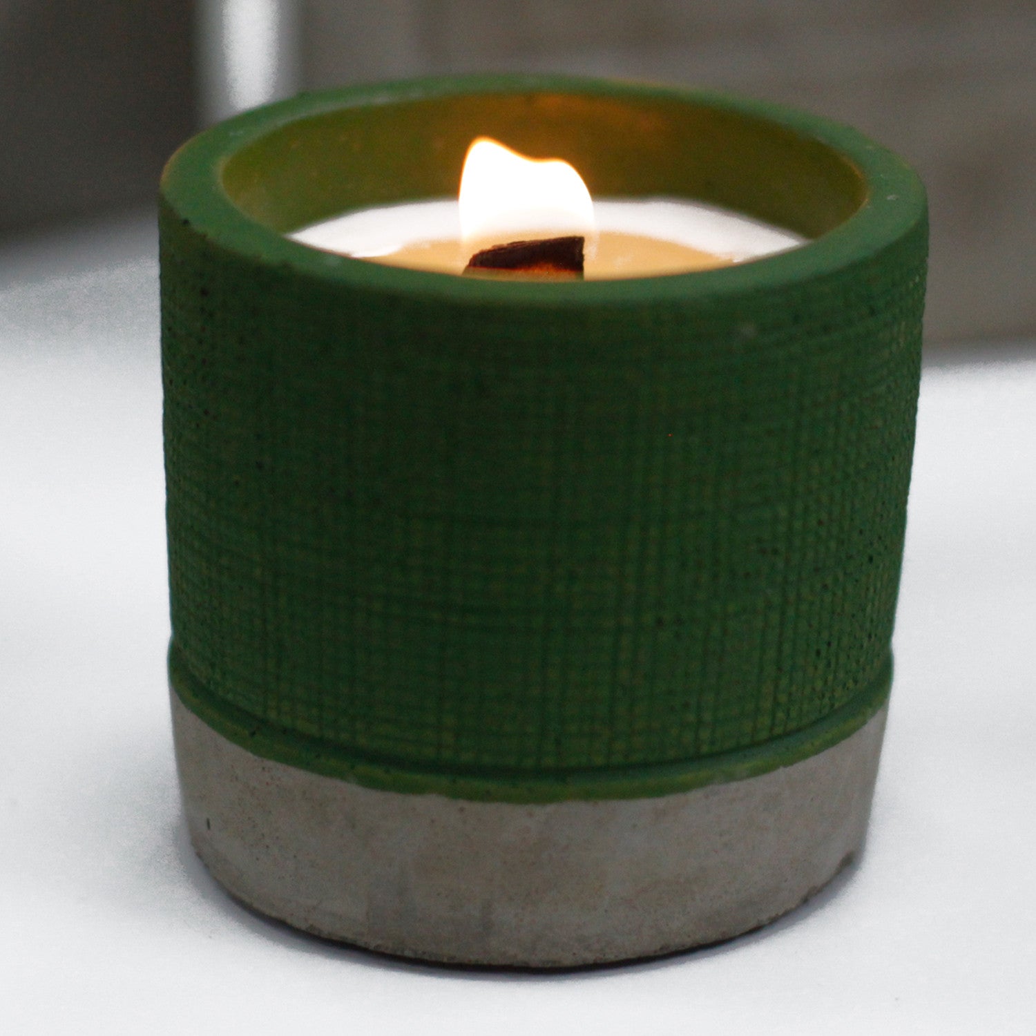 Concrete Wooden Wick Candle In Reusable Container | Multiple Styles & Scents Available