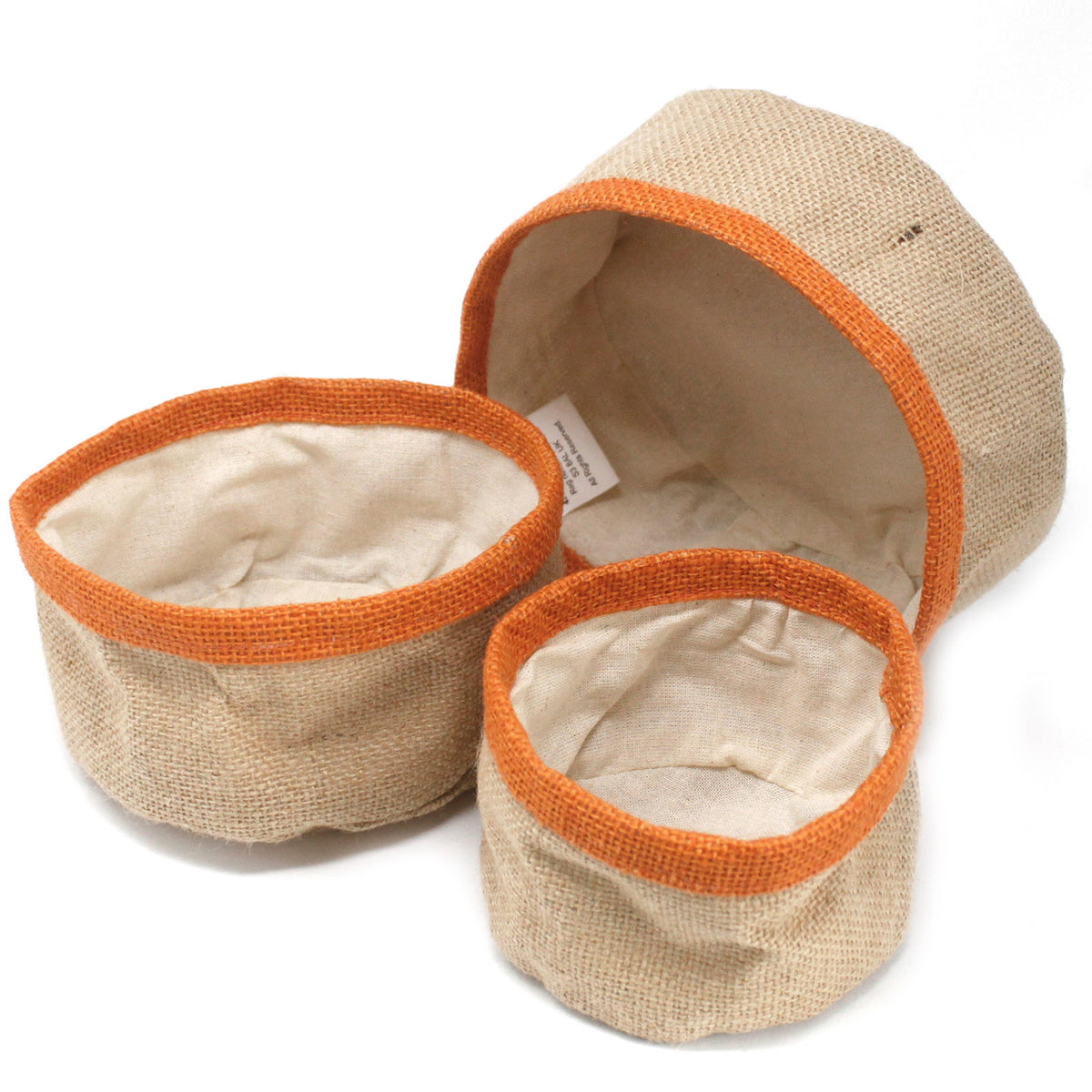 Set Of 3 Natural Jute Baskets - Artfully Curated Creations and identify whats in the image