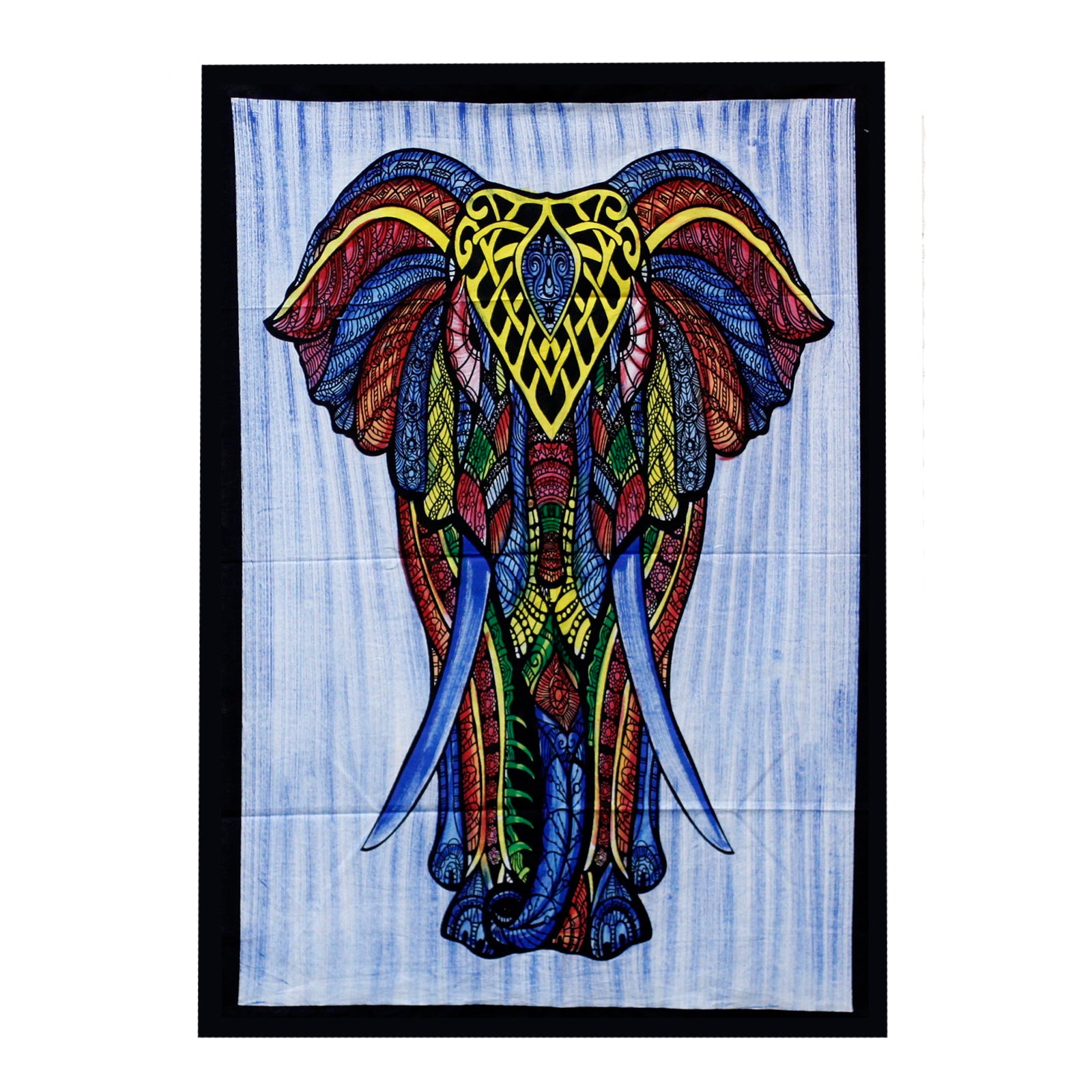 Hand Brushed Cotton Wall Art - Elephant