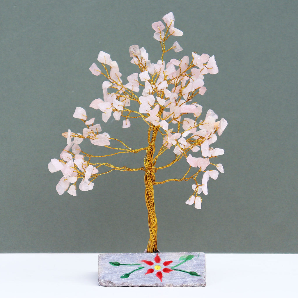Rose Quartz Indian Gemstone Tree