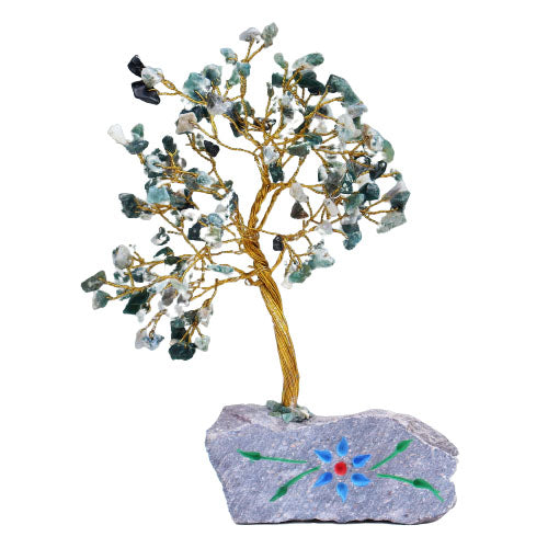 Moss Agate Indian Gemstone Tree