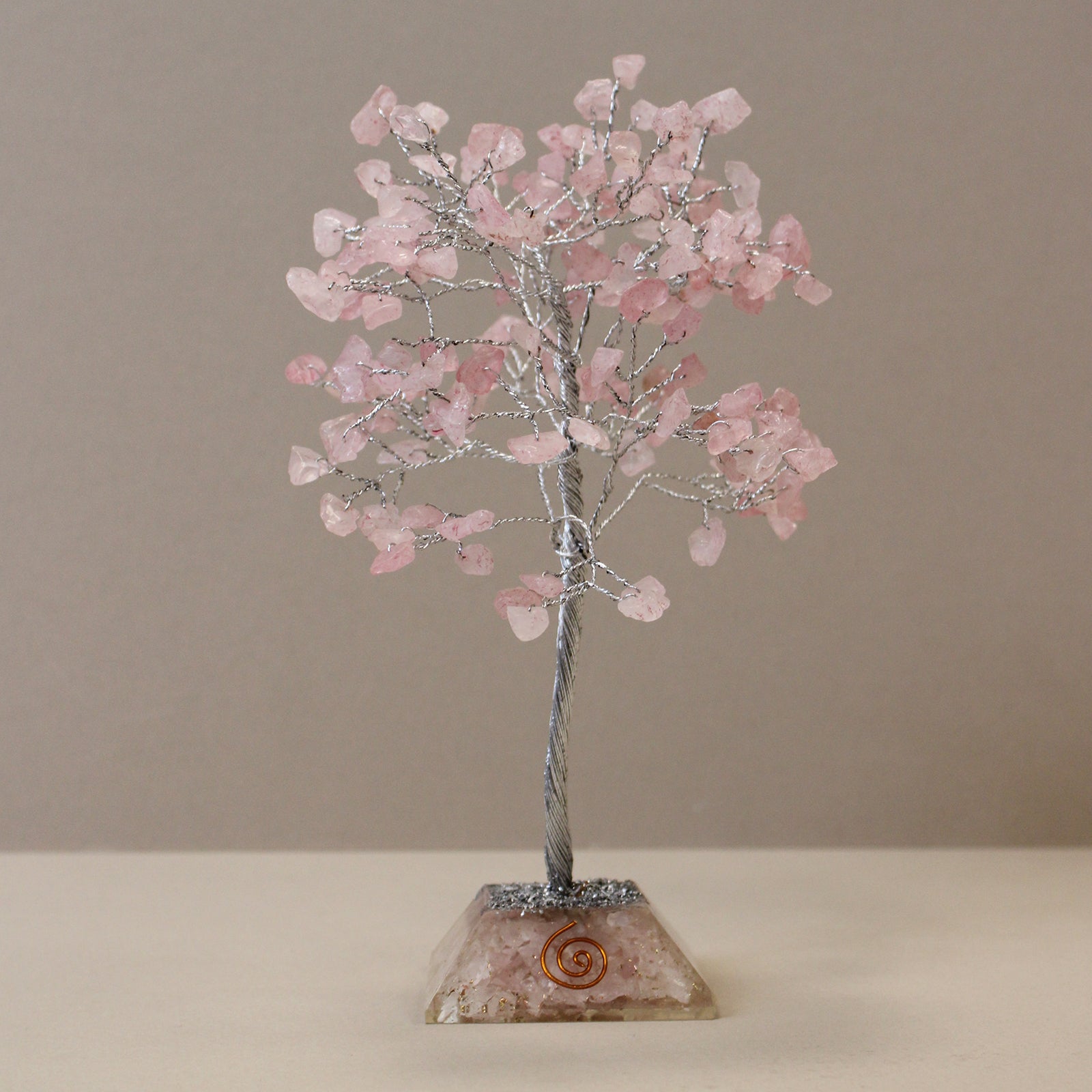 Rose Quartz Gemstone Tree With Organite Base
