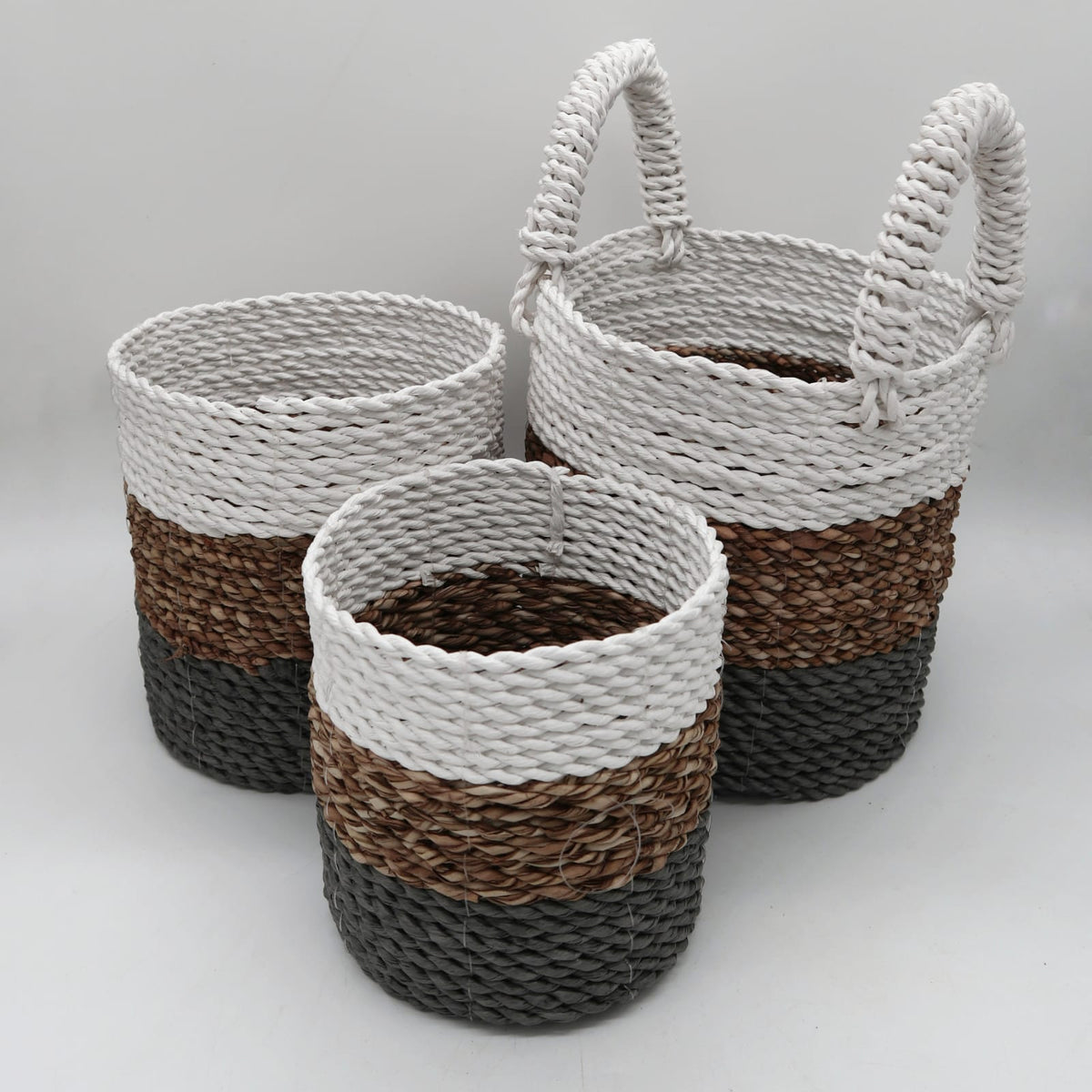 Seagrass Set Of 3 Baskets - Artfully Curated Creations and identify whats in the image