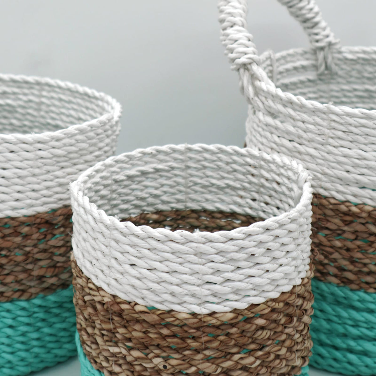 Seagrass Set Of 3 Baskets - Artfully Curated Creations and identify whats in the image