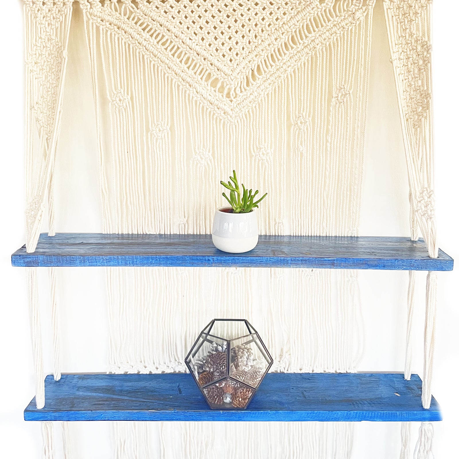 Macrame Double Hanging Shelf | Multiple Colours Available