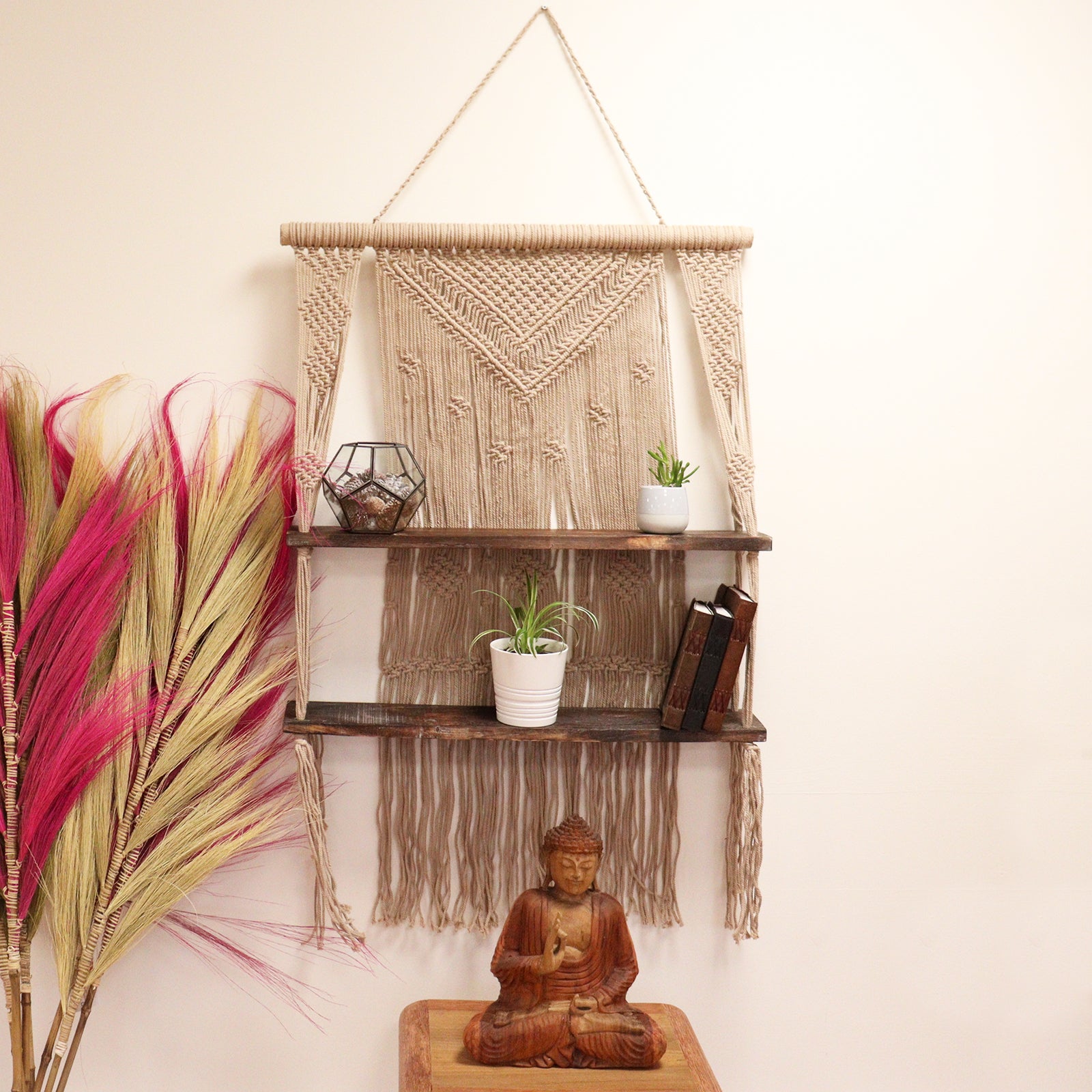 Macrame Double Hanging Shelf | Multiple Colours Available