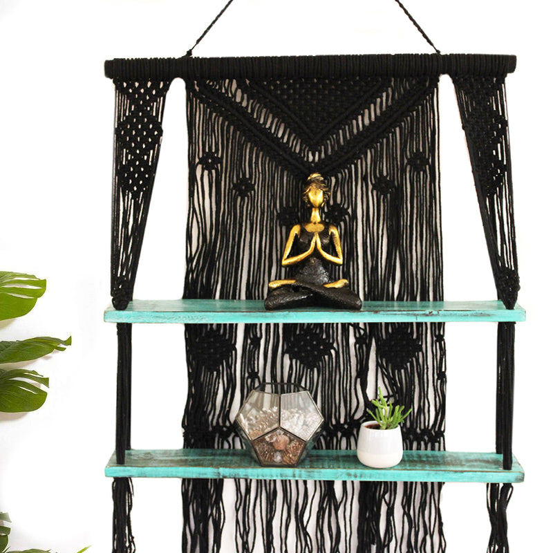 Macrame Double Hanging Shelf | Multiple Colours Available