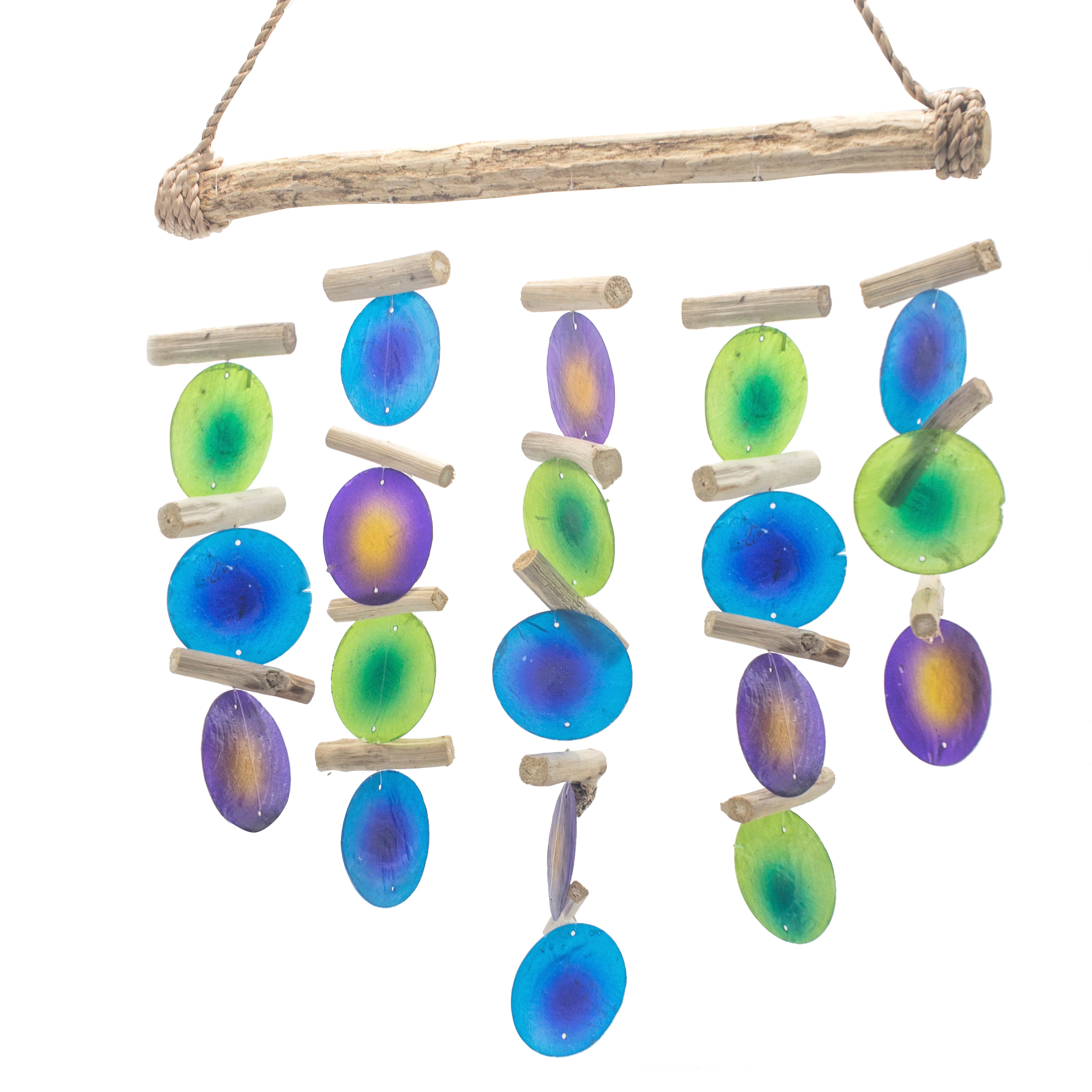 Green & Purple Driftwood Wind Chimes