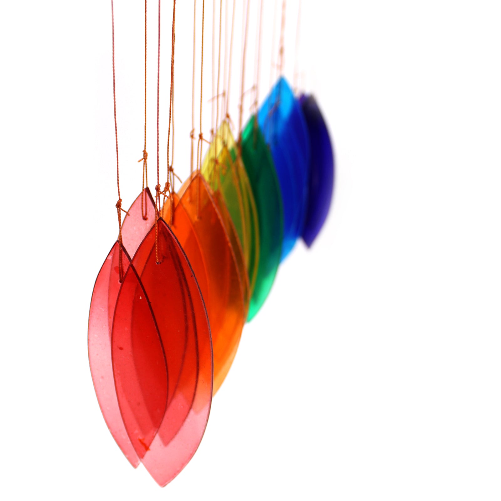 Recycled Glass Rainbow Wind Chimes - Multi Coloured