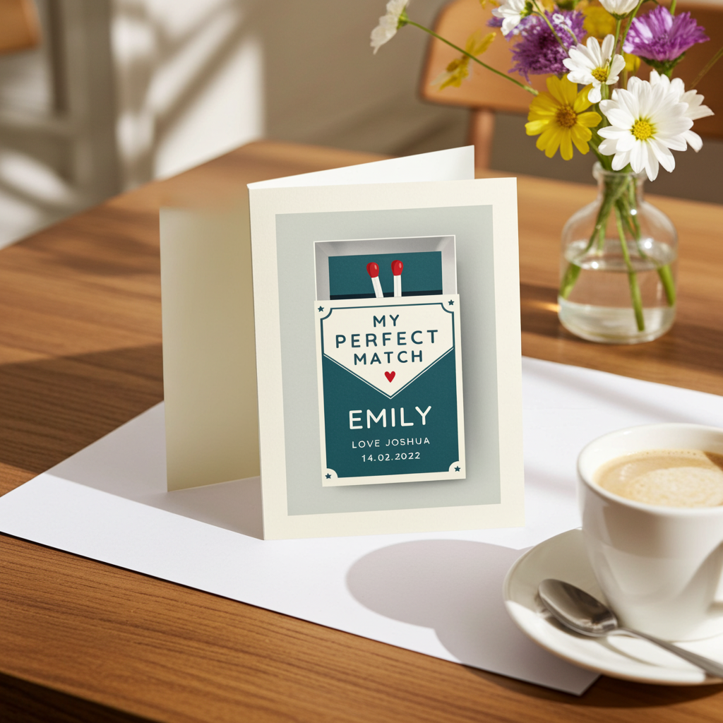 Personalised “My Perfect Match” Valentine’s Card | A Cute & Thoughtful Keepsake - Artfully Curated Creations and identify whats in the image