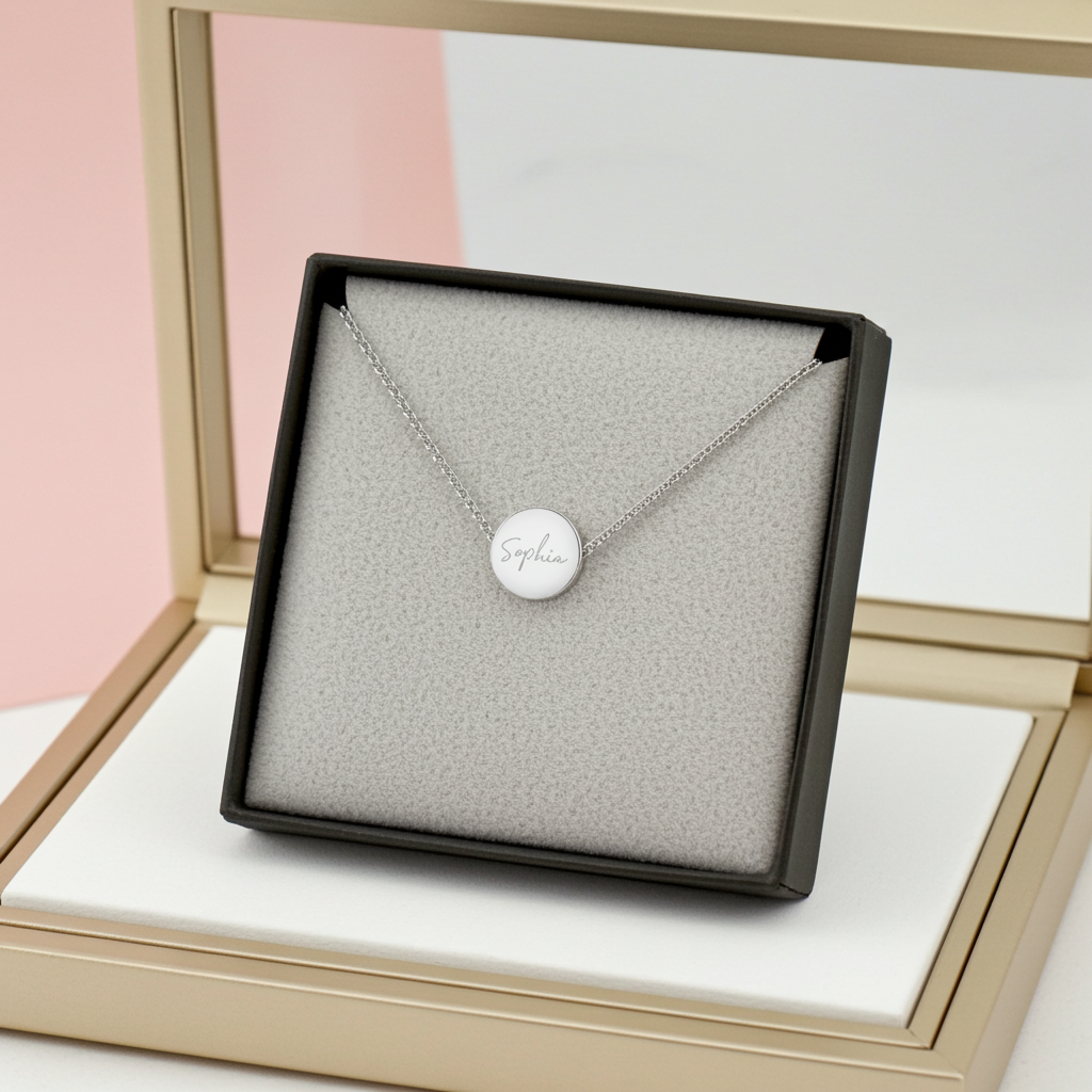 Personalised Graduation Necklace | Engraved Sentiment Card & Gift Box Keepsake - Artfully Curated Creations and identify whats in the image
