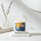 Art Candle Original Clay Artwork Scented Soy Wax in clear glass, Handmade Gift, Wedding Favour, Elegant Home Décor Candle, Luxury Party Bag