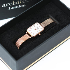Personalised Ladies Lillie Handcrafted Watch By Architect London | Modern Font Engraving | A Personal Gift