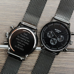Personalised Men's Motivator Luxury Handcrafted Watch By Architect London | Modern Font Engraving | A Personal Gift