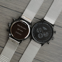 Personalised Men's Motivator Luxury Handcrafted Watch By Architect London | Modern Font Engraving | A Personal Gift