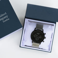 Personalised Men's Motivator Luxury Handcrafted Watch By Architect London | Modern Font Engraving | A Personal Gift