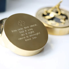 Personalised Handcrafted Nautical Sundial Compass | Modern Font Engraving | A Personal Gift