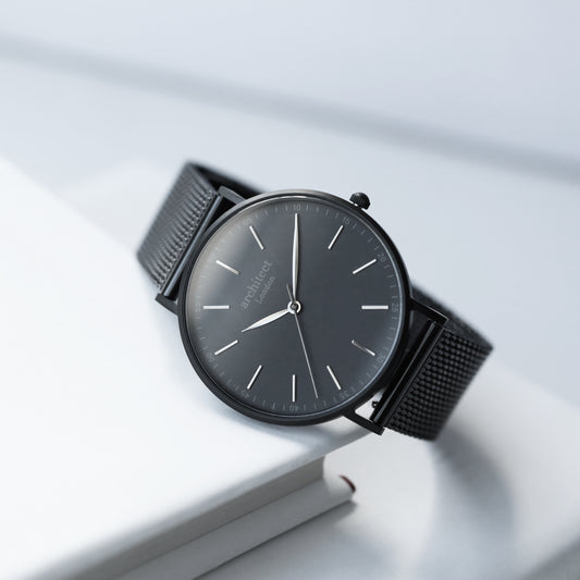 Personalised Men's Handcrafted Watch By Architect London | Modern Font Engraving | A Personal Gift