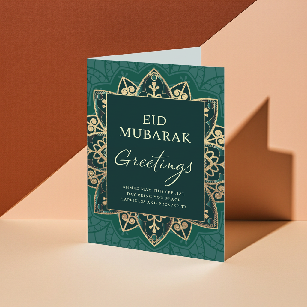 Personalised Eid Greeting Card | A Beautiful Way to Celebrate the End of Ramadan - Artfully Curated Creations and identify whats in the image