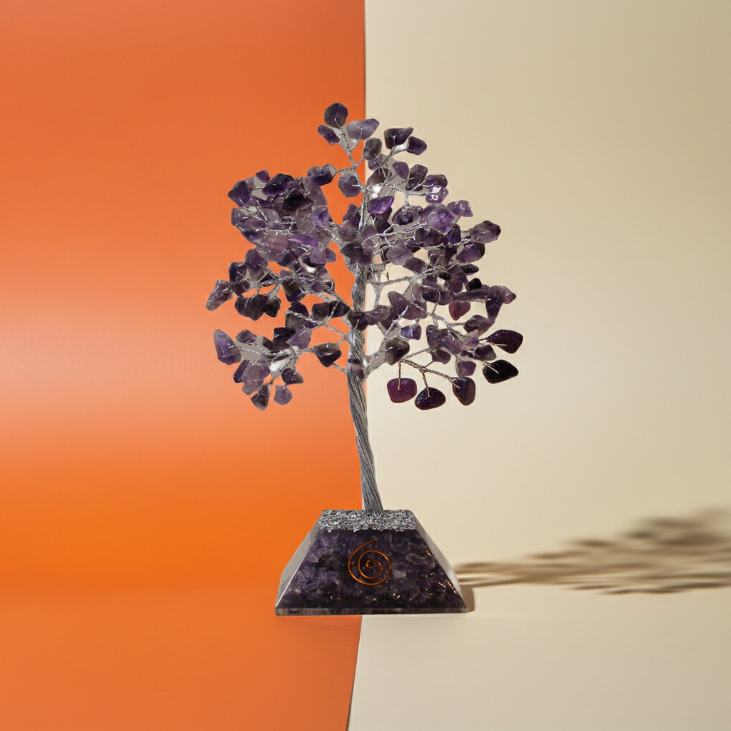 Amethyst Gemstone Tree With Organite Base