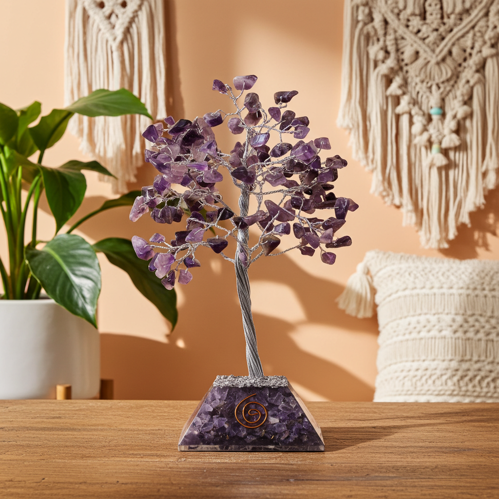 Amethyst Gemstone Tree With Organite Base