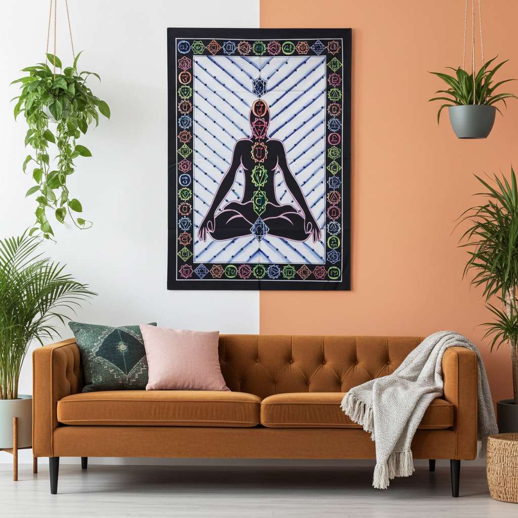 Hand Brushed Cotton Wall Art - Chakra