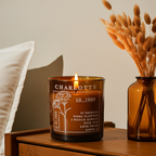 Personalised Birth Flower Candle in Amber Glass Jar | Handmade | A personal gift