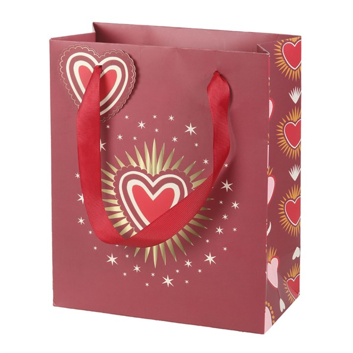 Sacred Heart Gift Bag | 23cm Paper Gift Bag for Valentine’s Day | Bold Red Heart Design | Love‑Themed Gift Packaging