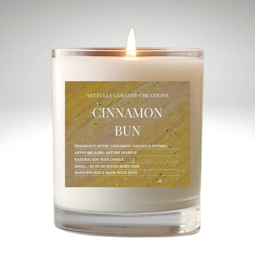 Art Candle Original Clay Artwork Scented Soy Wax in clear glass, Handmade Gift, Wedding Favour, Elegant Home Décor Candle, Luxury Party Bag