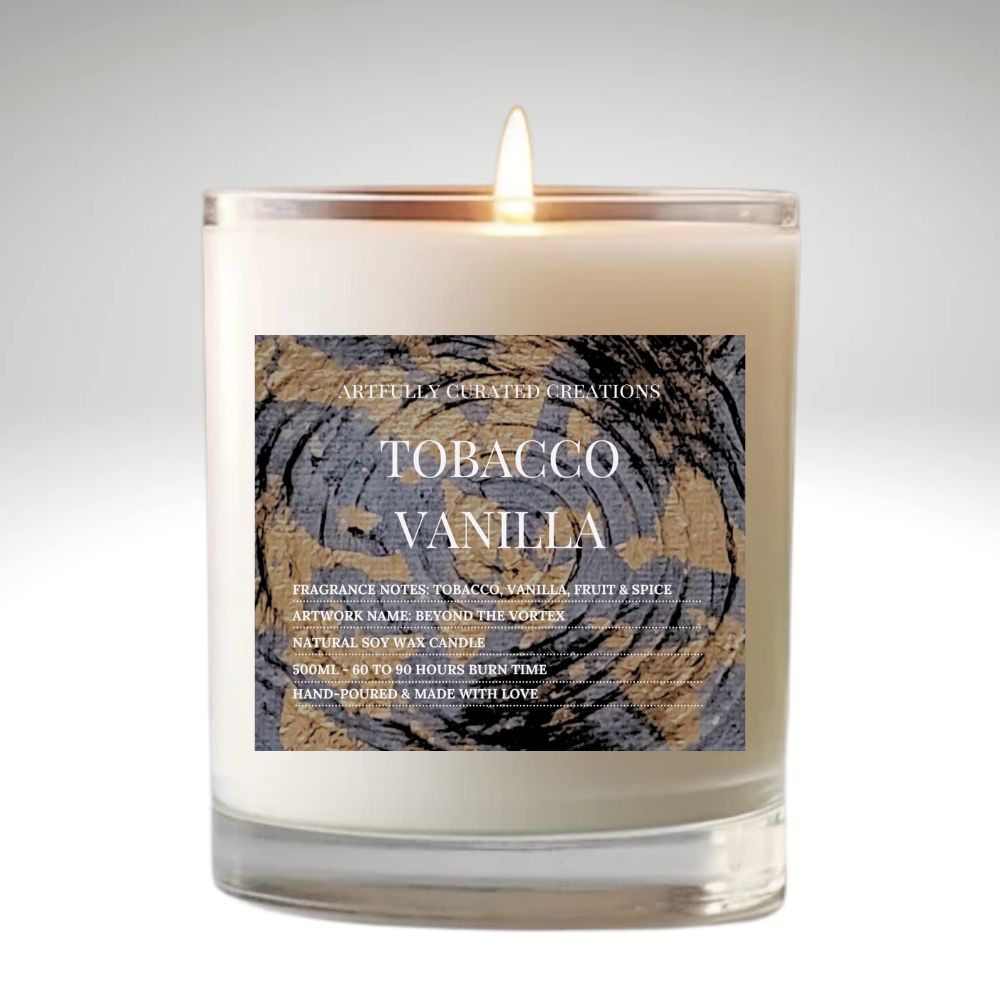 Art Candle Original Clay Artwork Scented Soy Wax in clear glass, Handmade Gift, Wedding Favour, Elegant Home Décor Candle, Luxury Party Bag