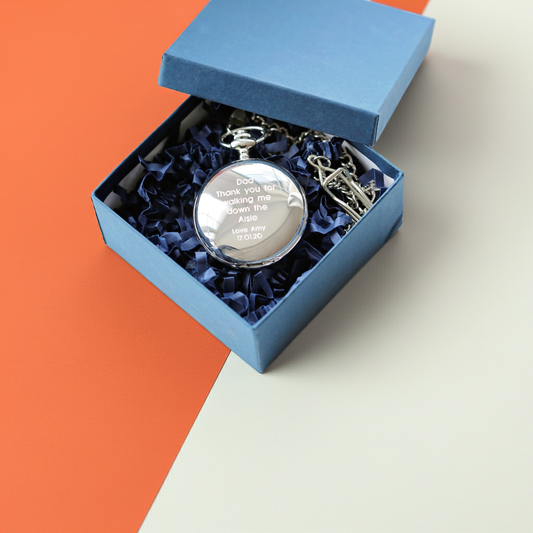 Personalised Handcrafted Roman Skeleton Pocket Watch | Modern Font Engraving | A Personal Gift