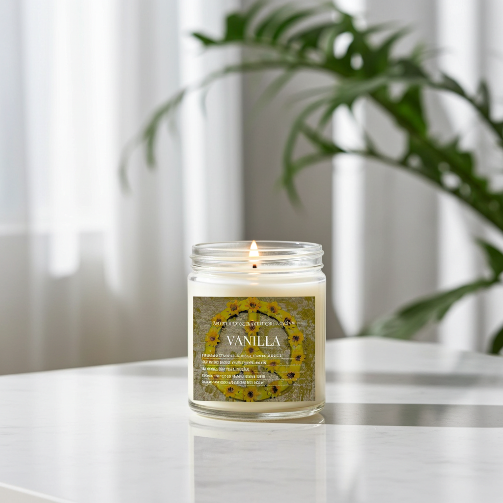 Art Soy Candle in Clear Glass Jar Handmade Scented Candle with Original Clay Artwork, Earthy Fragrance, wedding favour, Minimalist Home Décor - Artfully Curated Creations and identify whats in the image